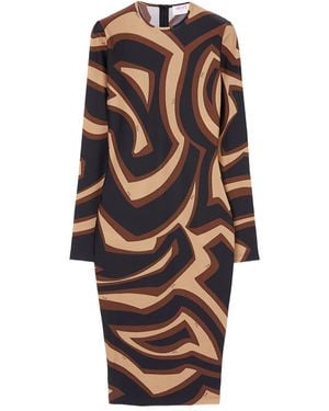 PUCCI Langärmeliges Kleid mit Wellen-Print - Schwarz