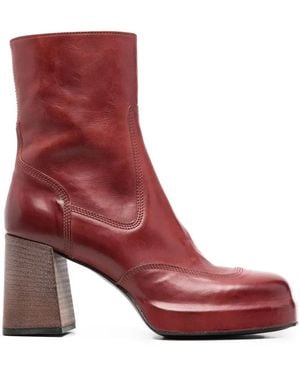 Moma 90Mm Leather Boots - Red