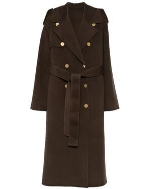 Alberta Ferretti Double-Breasted Belted Coat - Brown
