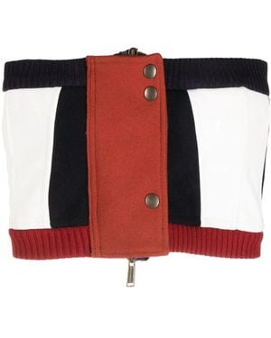 DSquared² Colour-Block Corset Top - Red
