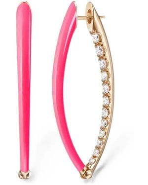 Melissa Kaye Pendientes Cristina Con Diamantes - Rosa