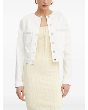 Guess Verzierte Jacke mit Knopfverschluss - Weiß