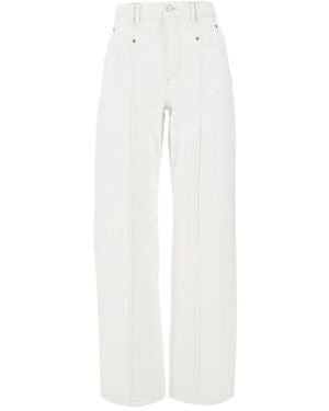 Isabel Marant Drolane Logo-Patch Jeans - White