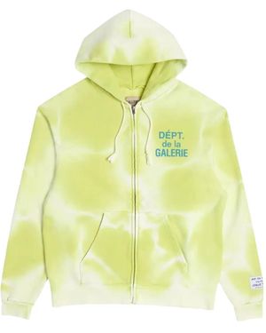 GALLERY DEPT. Logo-Print Zip-Up Hoodie - Yellow