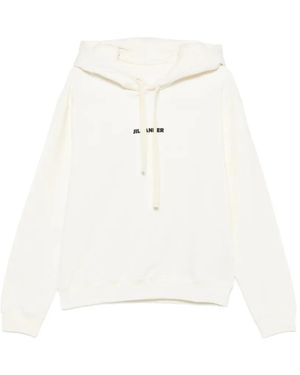 Jil Sander Logo-Print Hoodie - White