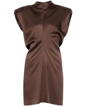 FEDERICA TOSI Sleeveless Mini Dress - Brown
