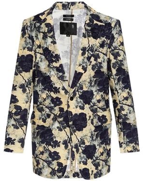 R13 Floral-Print Single-Breasted Blazer - Black
