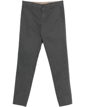 White Sand Button Fly-Fastening Trousers - Grey
