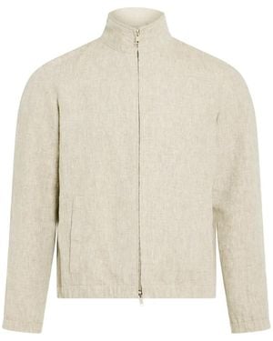 Yves Salomon Zip-Up Linen Jacket - White