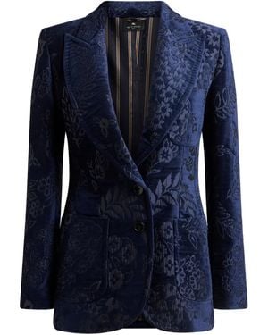 Etro Floral Blazer - Blue