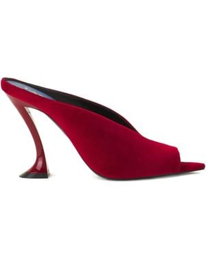 Lanvin Midnight Step Peeptoe-Mules mit Design-Absatz - Rot