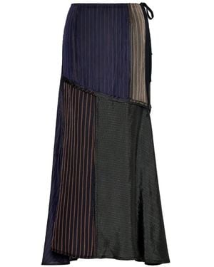 Maison Margiela Patchwork Maxi Skirt - Blue