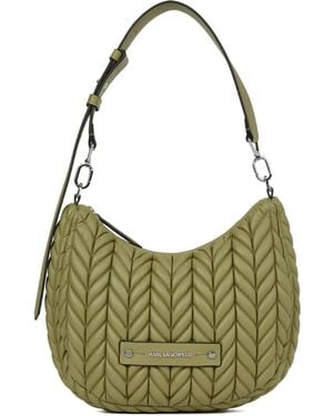 KARL LAGERFELD Small K/Weave Tote Bag - Green