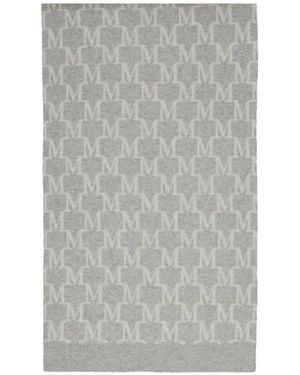 Max Mara Monogram-Pattern Cashmere Scarf - Gray