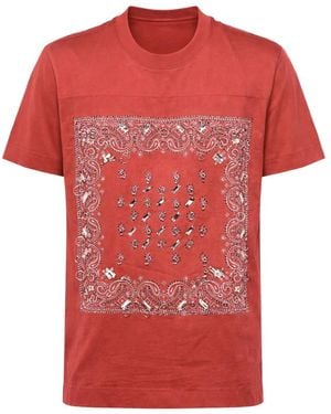 Givenchy Bandana-Print Rhinestone-Embellished T-Shirt - Red
