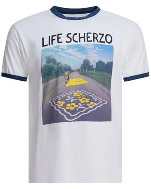 Kapital Graphic-Print Crew-Neck T-Shirt - Blue