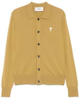 Ami Paris Ami De Coeur Cardigan - Yellow