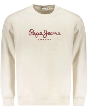 Pepe Jeans Logo-Print Crew-Neck Sweatshirt - White