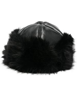 Stand Studio Sable Faux-Fur Trim Hat - Black
