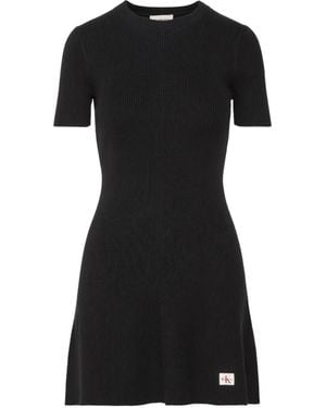 Calvin Klein Crepe Mini Dress - Black