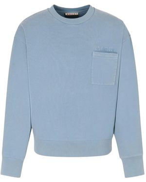 Marni Chest-Pocket Logo Sweatshirt - Blue