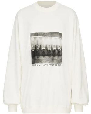 Rick Owens Jersey Hun Con Estampado Gráfico - Blanco