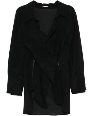 Maticevski V-Neck Overlap Multiway Zip Shirt - Black
