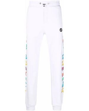 Philipp Plein Gothic Plein Logo Track Trousers - White