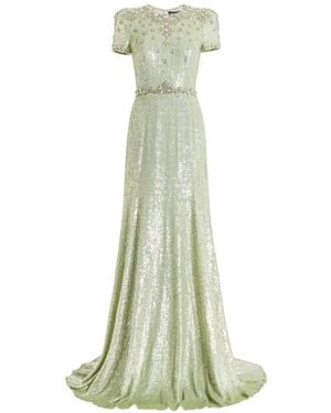 Jenny Packham Lombard Embellished Dress - Green