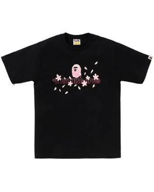 A Bathing Ape Floral-Print T-Shirt - Black