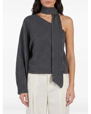FEDERICA TOSI One-Shoulder Scarf-Detail Jumper - Blue