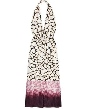 Dries Van Noten Abito Lungo Con Stampa Astratta - Rosa
