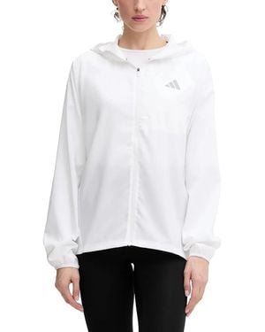 adidas Hooded Logo-Print Jacket - White