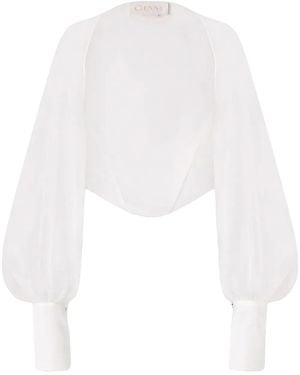 Genny Sheer Chifon Bolero - White
