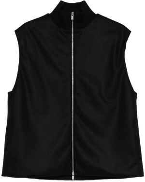Jil Sander High-Neck Zip-Front Vest - Black