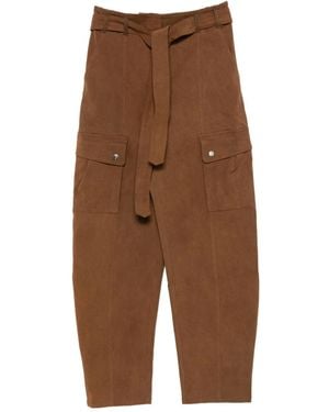 ANDAMANE Belted Cargo Pants - Brown