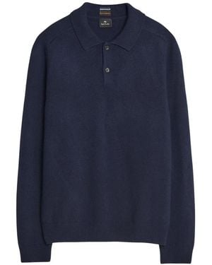 Paul Smith Wool Polo Jumper - Blue