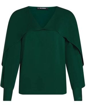 KARL LAGERFELD Bluse Mit V-Ausschnitt - Grün