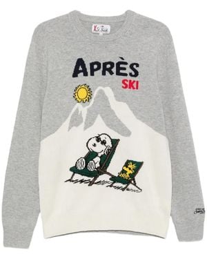 MC2 Saint Barth Peanuts-Print Intarsia-Knit Jumper - Grey
