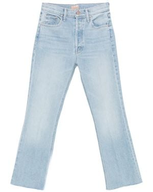 Mother The Tripper Flood Fray Raw-Cut Light-Wash Jeans - Blue