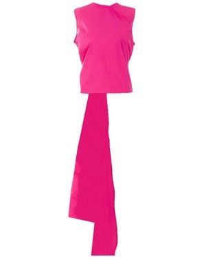 Essentiel Antwerp Bow-Detail Cropped Top - Pink