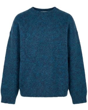 Amaranto Brushed-Knit Crew-Neck Jumper - Blue
