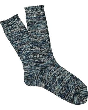 Anonymous Ism Chaussettes 5Color Mix Crew - Blue