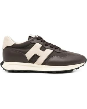 Hogan H601 Logo-Patch Panelled Trainers - White