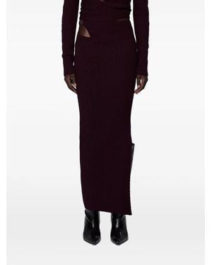 SRVC Studio Marshal Cut-Out Ribbed Skirt - Purple