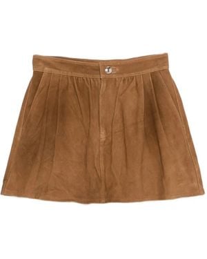 Maje Minijupe En Daim - Marron