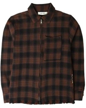 About Blank Plaid Zipped Shirt - Black
