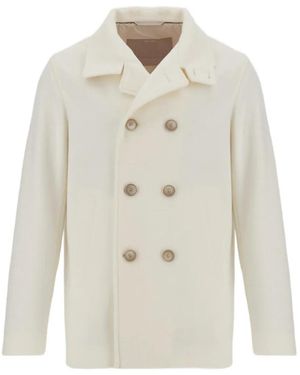 Herno Abrigo Resort Con Doble Botonadura - Blanco