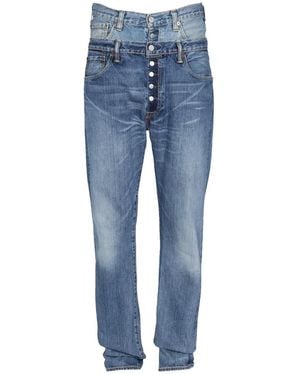 1/OFF Buttoned Denim Jeans - Blue
