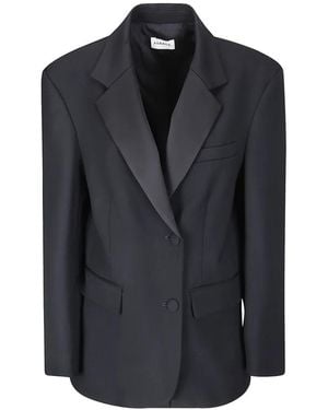 P.A.R.O.S.H. Satin-Lapel Blazer - Black
